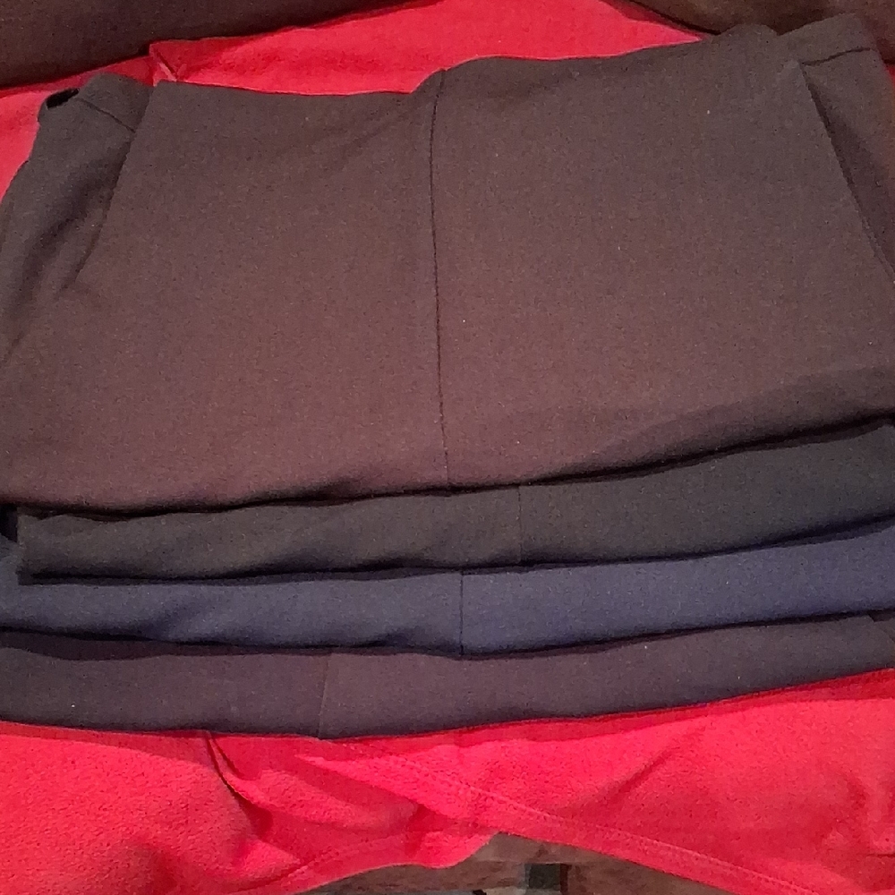 Elegant Black, Navy & Brown Women's Wide Leg  Pants (4 ) Pairs